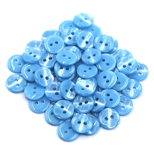 18754 Sullivans 11mm Round Plastic Button With Uneven Surface - Blue - 58 In A Tube