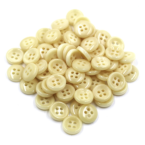 18818 Sullivans 11mm Round Plastic Button With Four Holes - Cream - 71 In A Tube