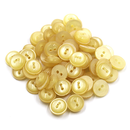 18871 Sullivans 12mm Round Plastic Button With Two Holes - Lemon - 79 In A Tube