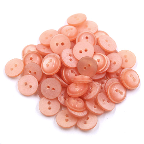 18876 Sullivans 12mm Round Plastic Button With Two Holes - Peach - 79 In A Tube