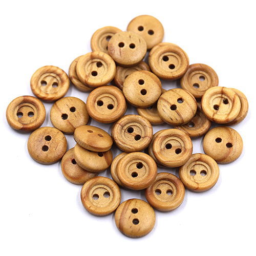 19004 Sullivans 13mm Round Wooden Buttons With Raised Edge - 40 In A Tube