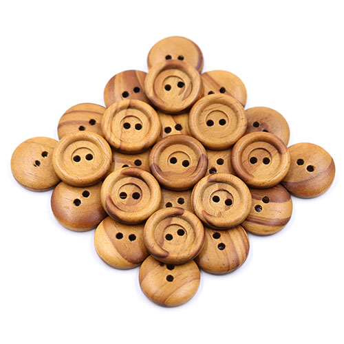 19005 Sullivans 19mm Round Wooden Buttons With Raised Edge - 32 In A Tube