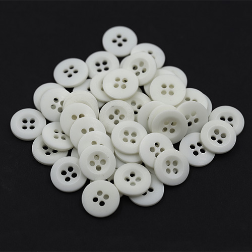 19012 Sullivans 15mm Round Plastic Button With Four Holes - White = 105 In A Tube