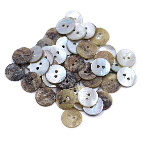 19019 Sullivans 12mm Round Akoya Shell Buttons - River Smoked - 55 In A Tube