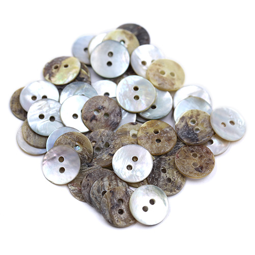 19020 Sullivans 13mm Round Akoya Shell Buttons - River Smoked - 48 In A Tube
