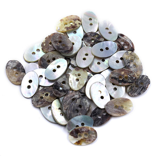 19023 Sullivans 23mm Oval Akoya Shell Buttons - River Smoked - 28 In A Tube