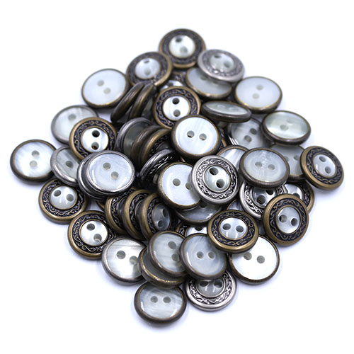 19039 Sullivans 12mm Round Metal Button With Peall Insert - Bronze - 77 In A Tube