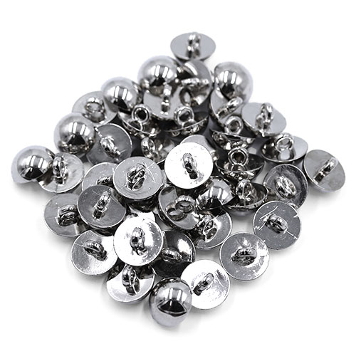 19041 Sullivans 15mm Domed Plastic Button With Shank - Silver - 41 In A Tube