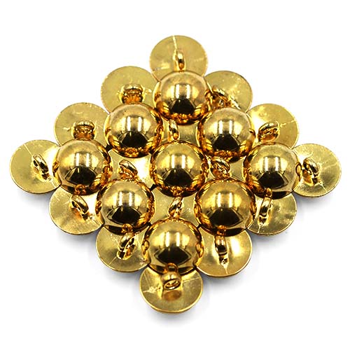 19043 Sullivans 17mm Domed Plastic Button With Shank - Gold - 38 In A Tube