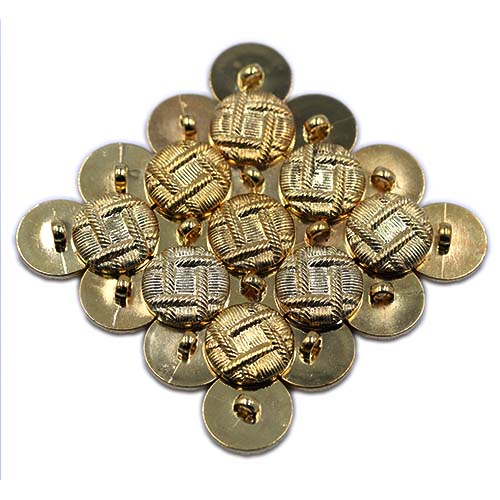 19048 Sullivans 21mm Round Plastic Button - Gold With Rope Pattern - 42 In A Tube