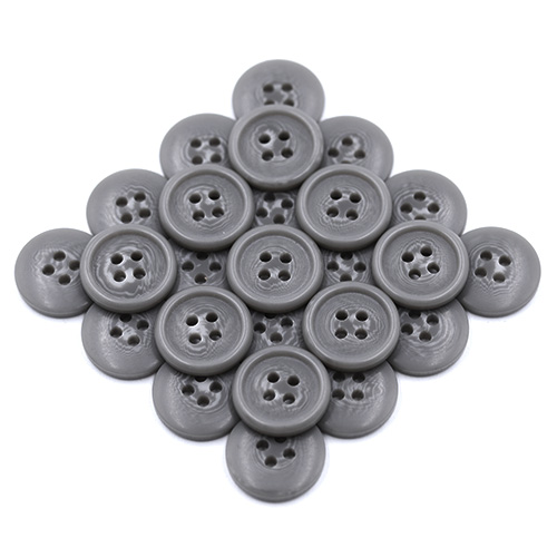 19088 Sullivans 15mm Plastic Button With Four Holes - Grey - 39 In A Tube