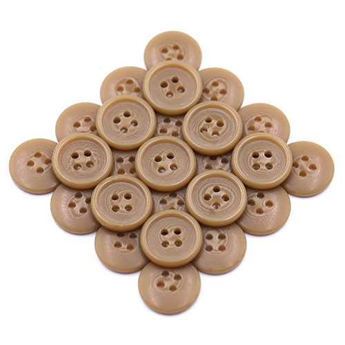 19089 Sullivans 15mm Plastic Button With Four Holes - Tan - 39 In A Tube