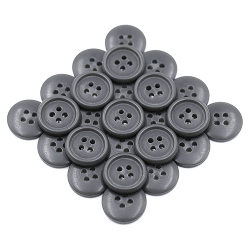 19093 Sullivans 15mm Plastic Button With Four Holes - Charcoal - 39 In A Tube