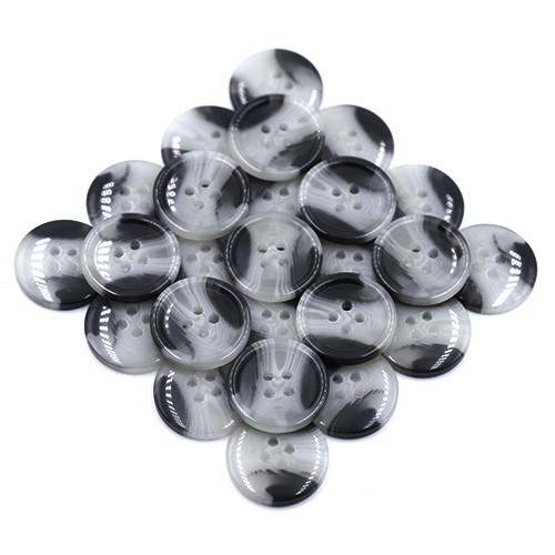 19103 Sullivans 22mm Plastic Button With Four Holes - Two Tone White/black- 38 In A Tube