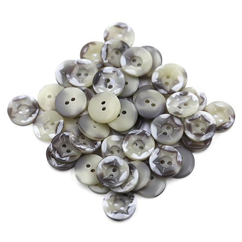 19113 Sullivans 13mm Plastic Button With Star Insert - Cream/stone - 47 In A Tube