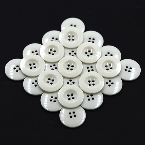 19125 Sullivans 23mm Round Plastic Button With Four Holes - Ivory - 33 In A Tube
