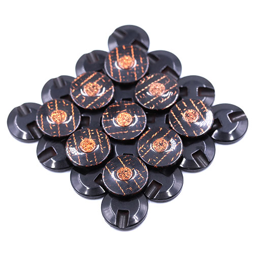 19191 Sullivans 21mm Round Plastic Button With Raised Middle And Crisscross Sparkles - Coffee - 55 In A Tu