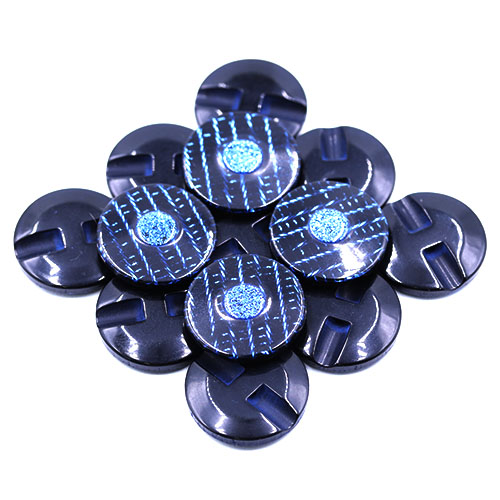 19195 Sullivans 25mm Round Plastic Button With Raised Middle And Crisscross Sparkles - Royal - 40 In A Tub