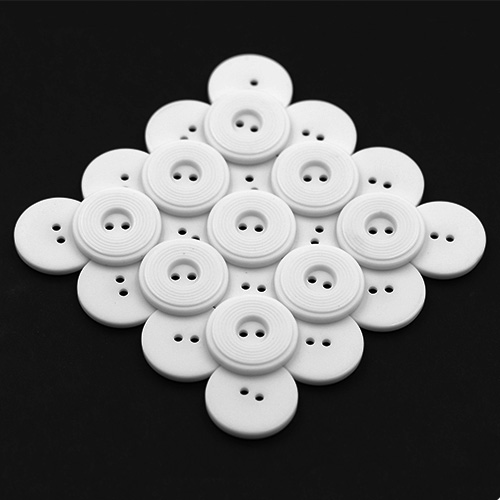 19205 Sullivans 21mm Round Plastic Button With Circular Groves - White - 65 In A Tube