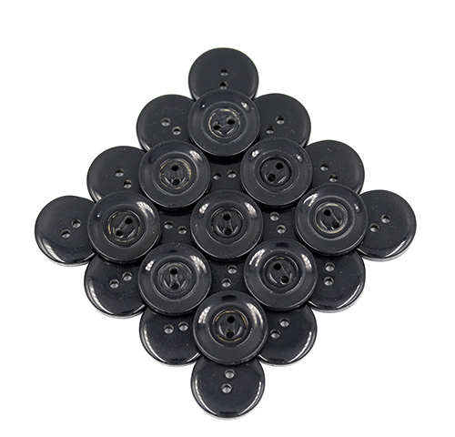 19212 Sullivans 18mm Round Plastic Button With Raised Edge - Black - 95 In A Tube