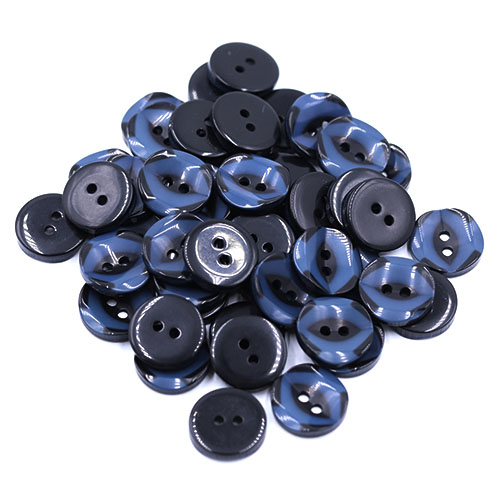 19286 Sullivans 15mm Round Plastic Button 2 Hole With Black Markings - Navy - 75 In A Tube
