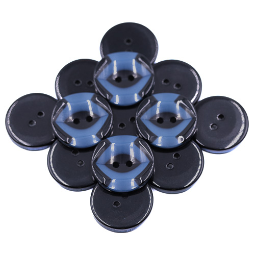 19288 Sullivans 25mm Round Plastic Button 2 Hole With Black Markings - Navy - 35 In A Tube