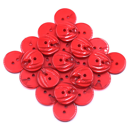 19323 Sullivans 18mm Round Plastic Button 2 Hole With Stepped Glitter Insert - Red - 65 In A Tube