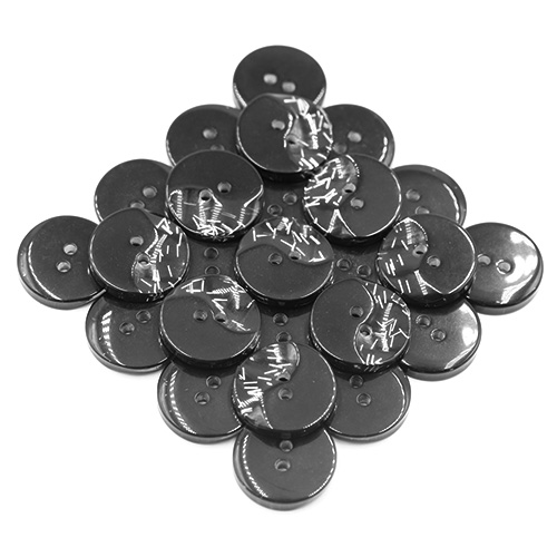 19338 Sullivans 21mm Round Plastic Buttons With Yin Yang Pattern - Black/clear - 50 In A Tube
