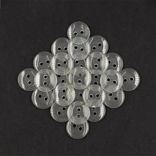 19408 Sullivans 13mm Round Plastic Buttons With Two Holes - Clear - 160 In A Tube
