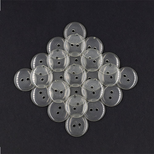 19410 Sullivans 18mm Round Plastic Buttons With Two Holes - Clear - 110 In A Tube
