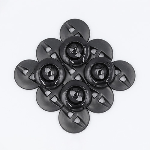 19428 Sullivans 30mm Round Plastic Buttons With Two Holes & Depressed Centre - Black - 35 In A Tube