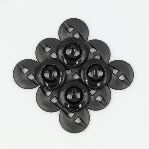 19429 Sullivans 25mm Round Plastic Buttons With Two Holes & Depressed Centre - Black - 45 In A Tube