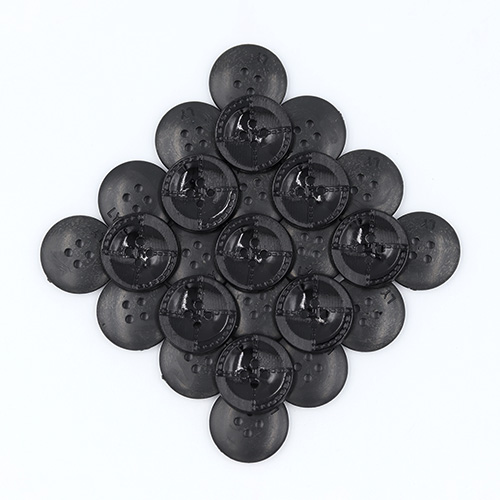 19441 Sullivans 18mm Round Plastic Buttons 4 Hole Quartered With Two Patterns - Black - 65 In A Tube