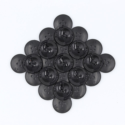 19442 Sullivans 15mm Round Plastic Buttons 4 Hole Quartered With Two Patterns - Black - 75 In A Tube