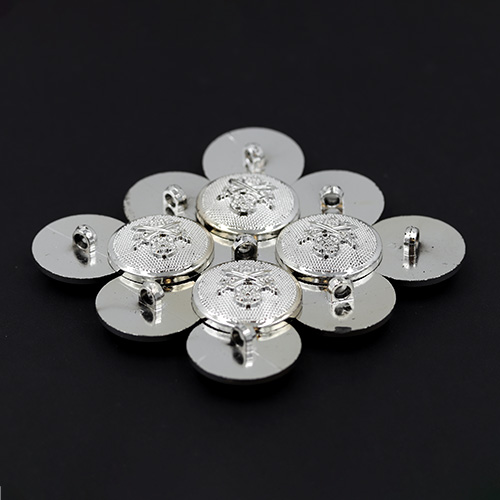 19452 Plastic Button 30mm Silver