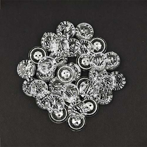 19471 Sullivans 15mm Round Plastic Buttons With Two Holes - Zebra Stripe - Silver - 45 In A Tube