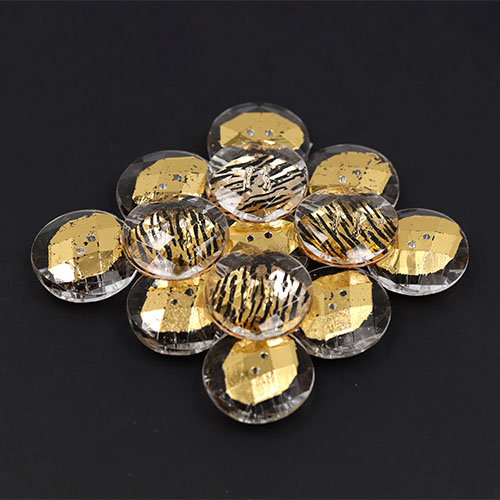 19473 Sullivans 30mm Round Plastic Buttons Withtwo Holes - Zebra Stripe - Gold - 15 In A Tube
