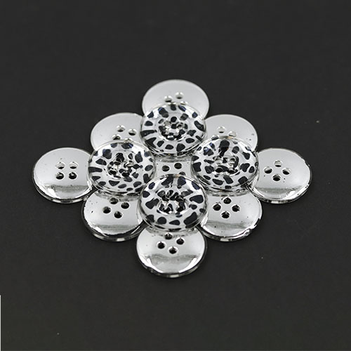 19482 Sullivans 20mm Round Plastic Buttons With Four Holes - Spotted Black - 55 In A Tube