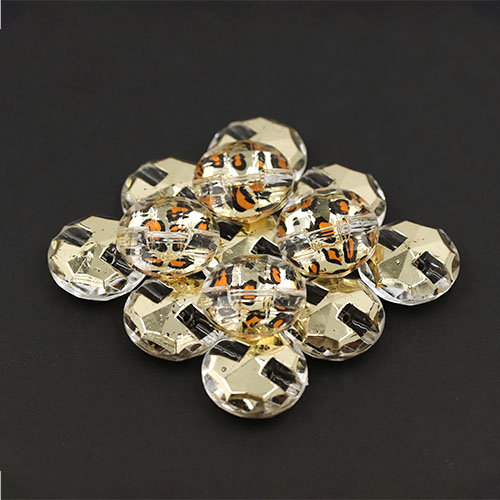 19485 Sullivans 22mm Round Plastic Buttons With Flecked Pattern - Gold - 30 In A Tube