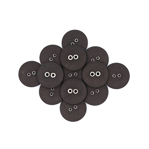 19537 Sullivans 20mm Round Plastic Buttons With Two Holes Silver Edges - Black - 25 In A Tube