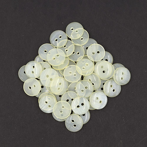19625 Sullivans 11mm Round Plastic Button With Two Holes - Frosted Cream - 150 In A Tube