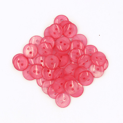 19627 Sullivans 11mm Round Plastic Button With Two Holes - Frosted Pink - 150 In A Tube