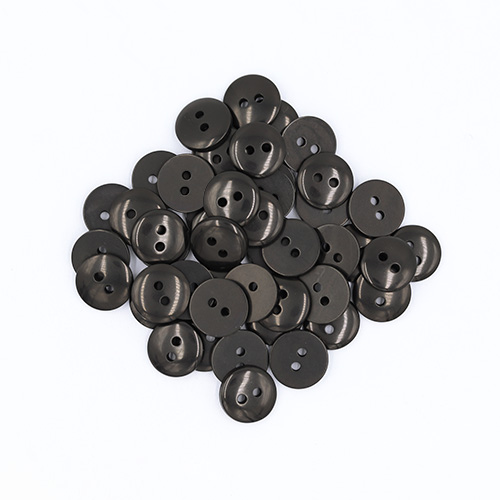 19631 Sullivans 11mm Round Plastic Button With Two Holes - Frosted Black - 150 In A Tube