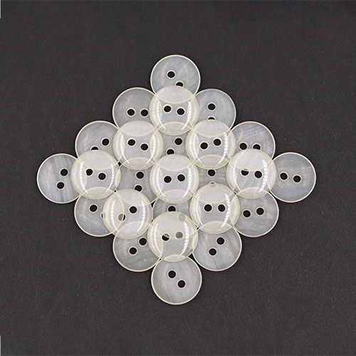 19645 Sullivans 13mm Round Plastic Button With Two Holes - Frosted Cream - 120 In A Tube
