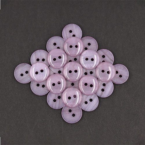 19646 Sullivans 13mm Round Plastic Button With Two Holes - Frosted Lilac - 120 In A Tube
