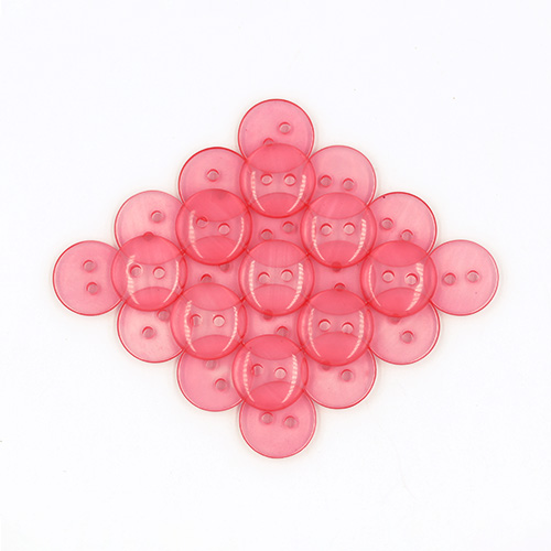 19647 Sullivans 13mm Round Plastic Button With Two Holes - Frosted Pink - 120 In A Tube