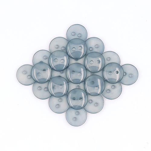 19648 Sullivans 13mm Round Plastic Button With Two Holes - Frosted Grey - 120 In A Tube