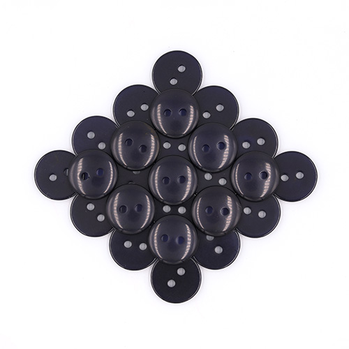 19654 Sullivans 13mm Round Plastic Button With Two Holes - Frosted Navy - Bag Of 100