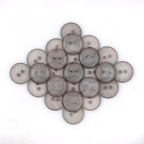 19668 Sullivans 15mm Round Plastic Button With Two Holes - Frosted Grey - 86 In A Tube