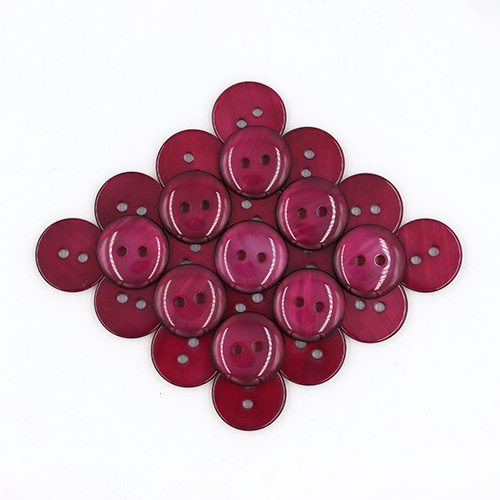 19669 Sullivans 15mm Round Plastic Button With Two Holes - Frosted Burgundy - 86 In A Tube
